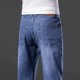 thumbnail image 4 of Pantalones vaqueros holgados finos de verano para hombre, clásicos, rectos, grises, azules, informales, de algodón elástico, talla grande 42 44 46, 4 of 5