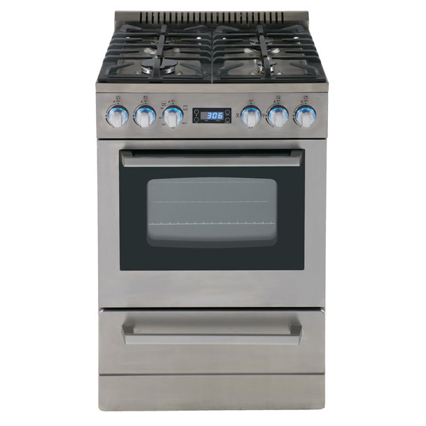 Avanti Dgr24p3s Silver Deluxe Elite Gas Range Free Standing