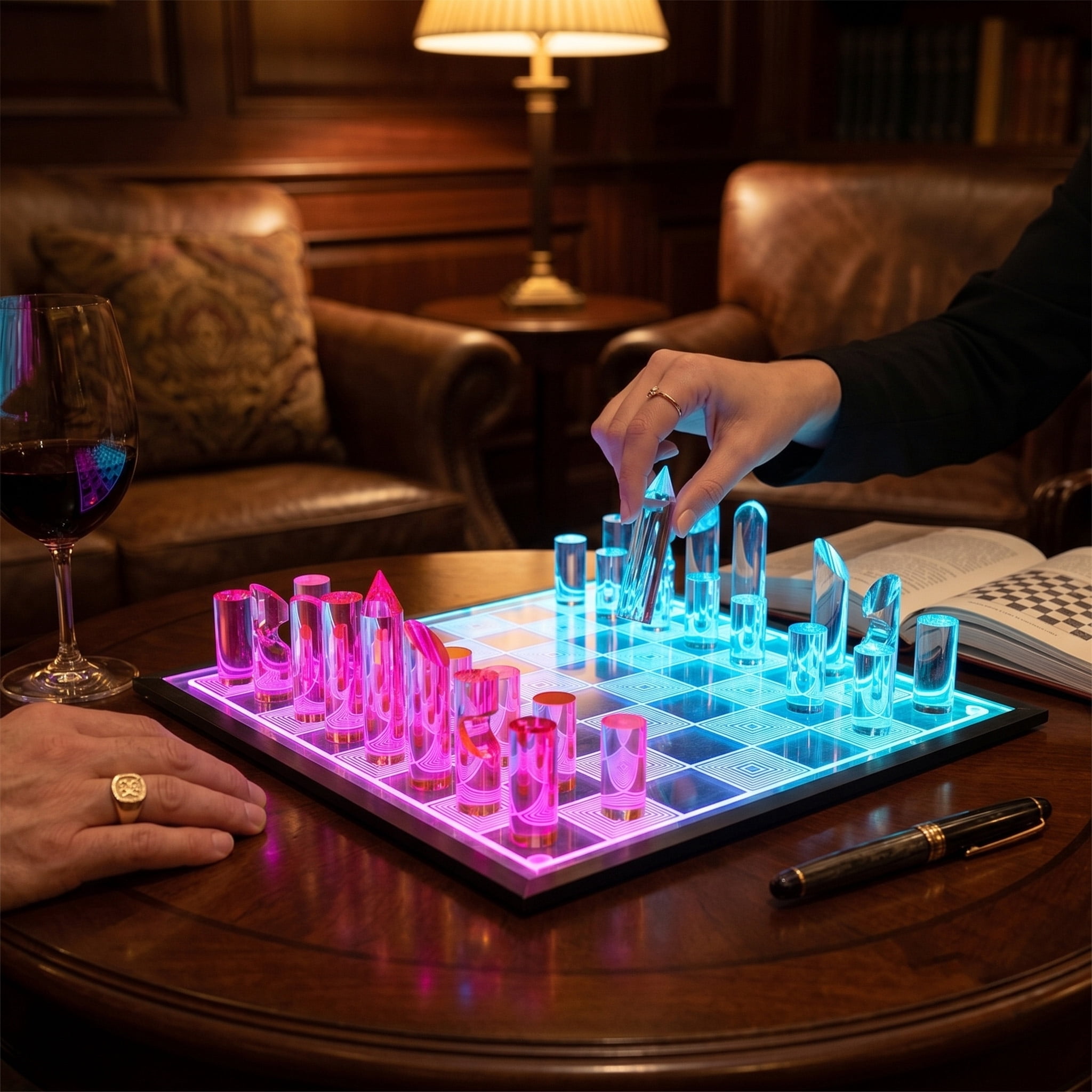 Disney Parks Haunted Mansion Light-Up Chess Set, New with Box