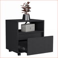 thumbnail image 3 of Black Wengue Nightstand with 1 Drawer - Compact Bedroom Storage, 3 of 7