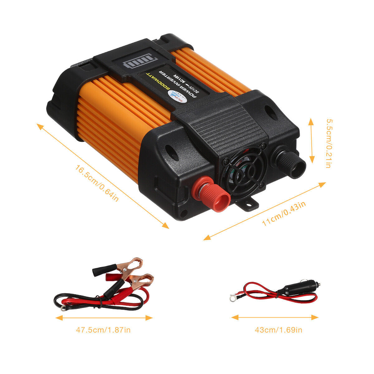 6000W Power Inverter DC12V to AC110V Converter Generator, Sine Wave Convert with 2 USB Ports 1 Sockets for Laptop/IPad/Mobile Phones/Camera