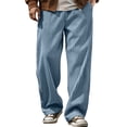 thumbnail image 2 of SAWOBUUN Men's Wide Leg Corduroy Pants Elastic Waist Loose Fit Trousers Soft Straight Leg Casual Slacks for Fall Winter, 2 of 8