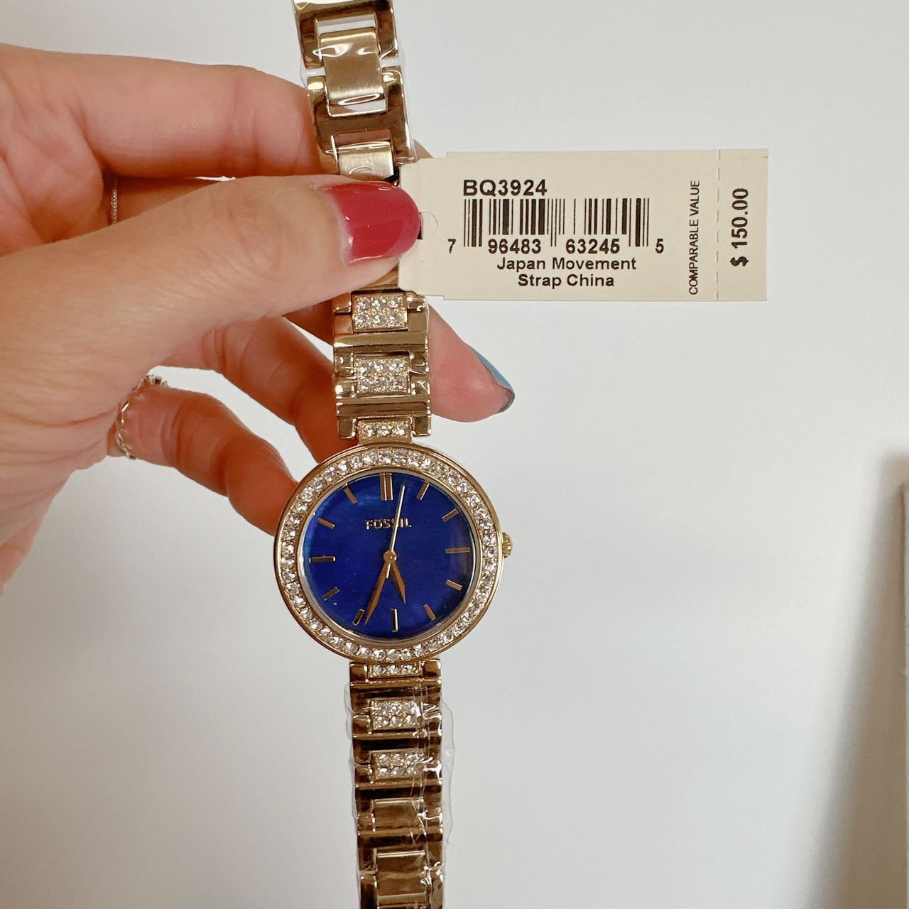 Karli Three-Hand Stainless Steel Watch in Blue Original Fossil womens Karli Three-Hand Gold-Tone Stainless  main image 2