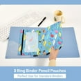 thumbnail image 5 of Colorful Whales in Ocean 2 Pack Pencil Pouch for 3 Ring Binder Smooth Zipper Folders with Pockets Clear Window Pencil Case, 5 of 6