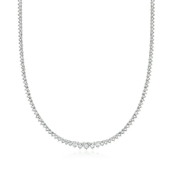 Ross-Simons 2.00 ct. t.w. Graduated Lab-Grown Diamond Tennis Necklace in Sterling Silver, Women's, Adult