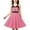 Pink, variant on Girls Vintage Halter Sleeveless Dress Kids High Waist Y2K Swing A-Line Midi Blue Polka Dot Dresses S