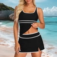 thumbnail image 2 of Fewfanhot Swimsuit for Women Tummy Control Swimsuits Color Block Swimdress Two Piece Bathing Suits, 2 of 5