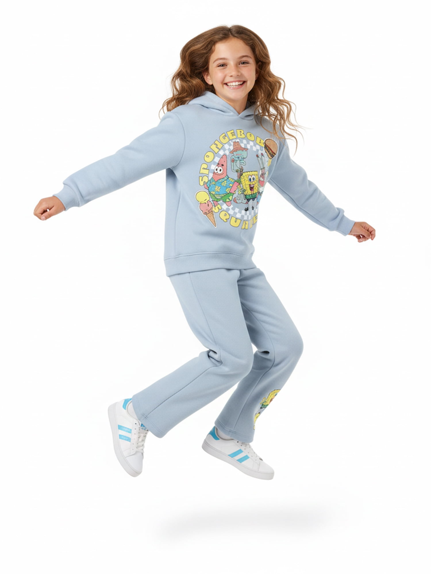 SpongeBob SquarePants Girls and Big Girls Eats Treats Graphic Sweatpants, Sizes 4-16