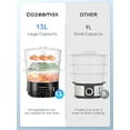thumbnail image 5 of 13.7QT Electric Food Steamer with Timer, 800W Fast Cooking, 3 Tiers BPA-Free Steam Cooker for Veggies Seafood Rice, 5 of 6