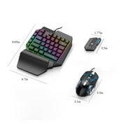 Mobile Game Keyboard Mouse Converter Bluetooth Gaming Set with Backlight Custom Key Mapping Support Android iOS System