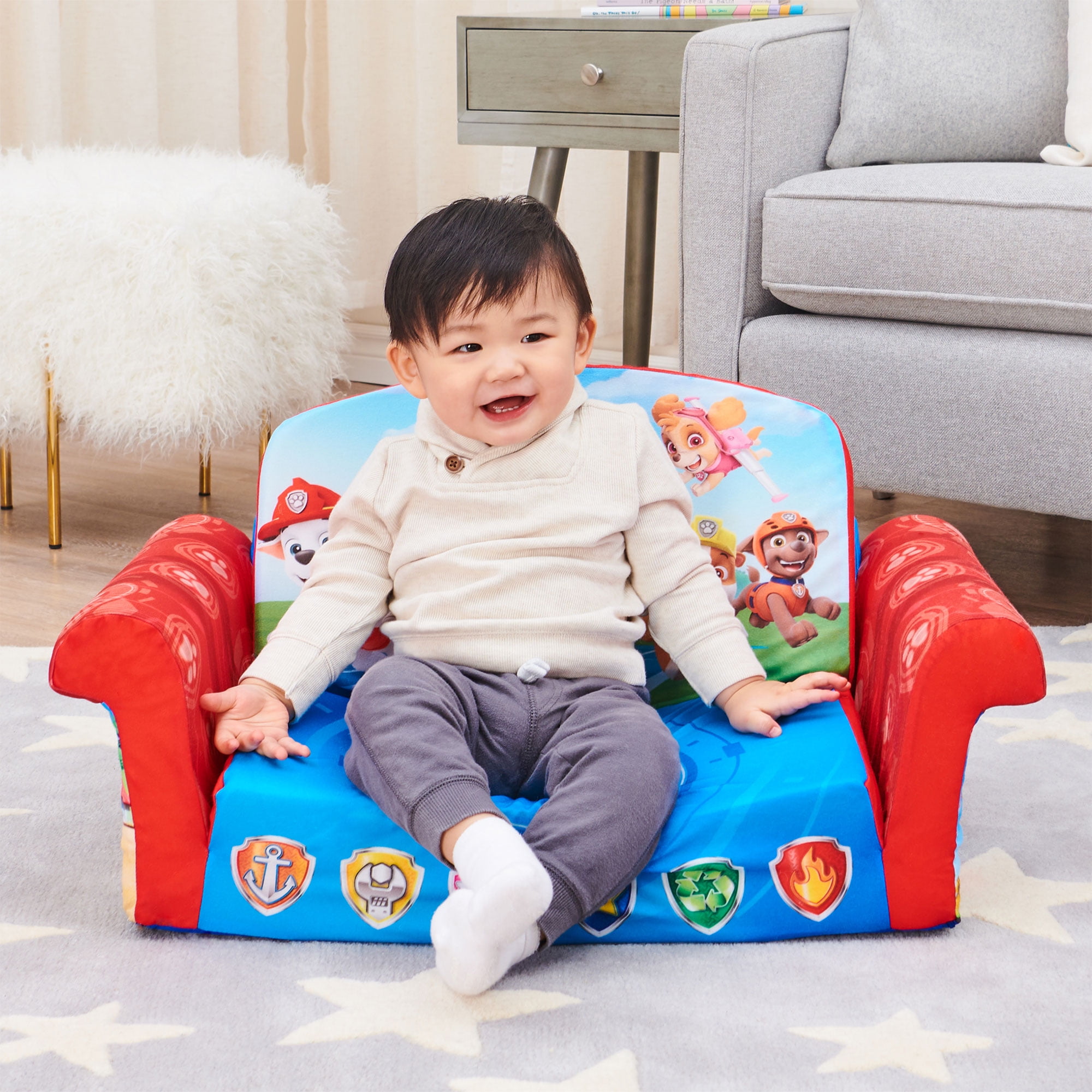 MARSHMALLOW Furniture 2-in-1 Kids Couch, Flip-Open