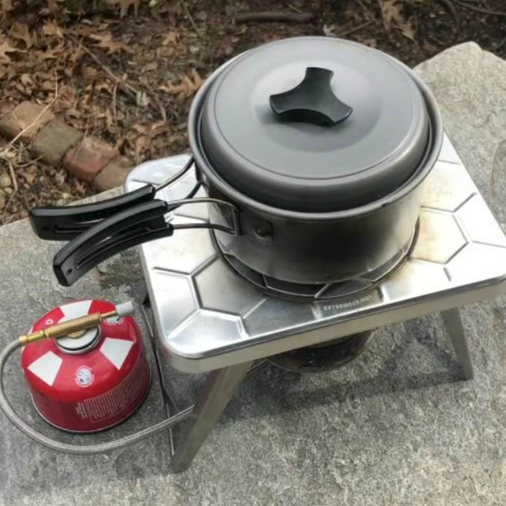 nCamp 2 piece Camping Stove and Gas Adapter Hose Bundle