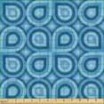 thumbnail image 2 of Ambesonne Geometric Fabric by the Yard Upholstery, Circular Lines Like Art, 1 Yard, Deep Sky Blue Teal, 2 of 5