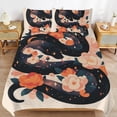 thumbnail image 6 of 3 Pcs Soft Bedding Set, Includes 1 Duvet Cover with Zipper And 2 Pillow,Shams Flower Entwined Snake Full(79"×90"), 6 of 8