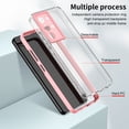 thumbnail image 3 of SaniMore for Samsung Galaxy S22 Ultra Case Slim Transparent [Not Yellowing Technology], Rugged PC & TPU Bumpers Built-in Detachable Lens Protector Shockproof Protective Cover, Pink, 3 of 7