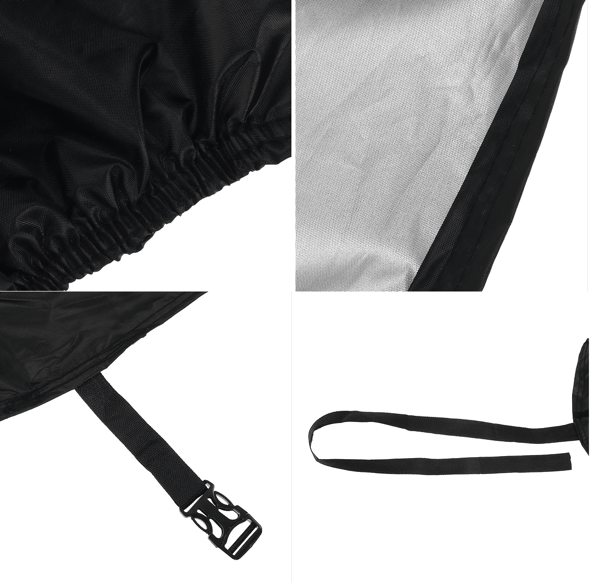 Motorcycle Cover Waterproof All Weather Universial Windproof UV Resistant Outdoor Protection with Lockholes, Black, L: 87x37x43 inch