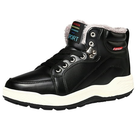 

Qufokar Men S Soft Leather Slip On Shoes Cold Weather Shoe Men S Casual Plus Velvet Warm Cotton Boots Waterproof Comfortable Snow Boots