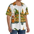 thumbnail image 4 of Balery Thanksgiving Truck Men's Casual Button Down Shirt Short Sleeve Textured Summer Cuban Beach Shirts-XX-Large, 4 of 7