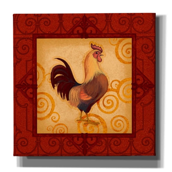 Epic Graffiti 'Rooster 1' by Viv Eisner, Canvas Wall Art, 37"x37"
