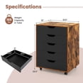 thumbnail image 3 of Costway Classeur Latéral à 5 Tiroirs avec Roulettes, Commode Moderne pour la Maison, 3 of 10