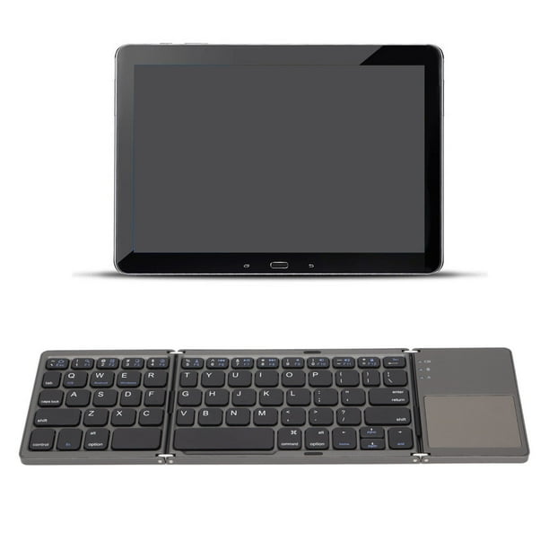 Teclado plegable teclado de viaje Teclado inalámbrico portátil con panel táctil Pantalla de bloqueo Diseño de tres pliegues de alta seguridad Mini teclado de bolsillo para ANGGREK Otros