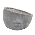 thumbnail image 1 of Benjara BM238219 Planteur Texturé Demi-Face en Résine de 10 Po&44; Gris, 1 of 5