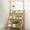 Limorve Balcony Flower Stand,Bamboo Flower Stand 3Tier Plant Stand