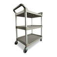 thumbnail image 3 of Rubbermaid 342488PM Economy Plastic Cart, Three-Shelf, 18-5/8w x 33-5/8d x 37-3/4h, Platinum, 3 of 5