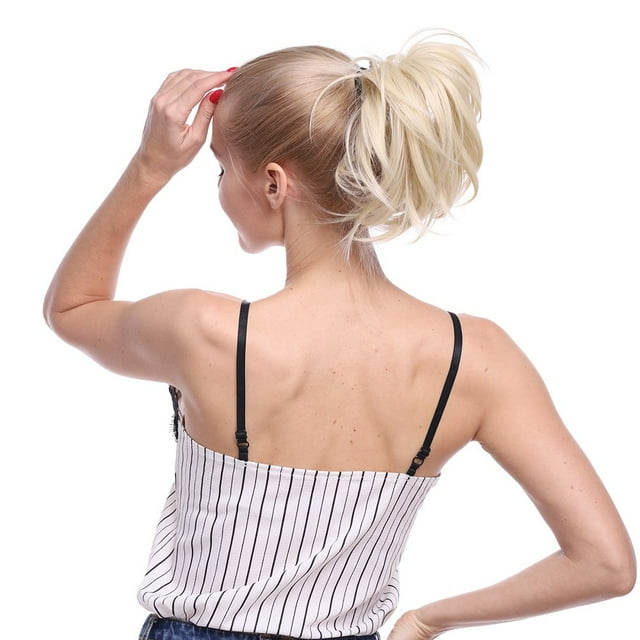 POINTERTECK Short Curly Claw Clip on Ponytail Hair Extension Cute Clip in Synthetic Hair Extension
