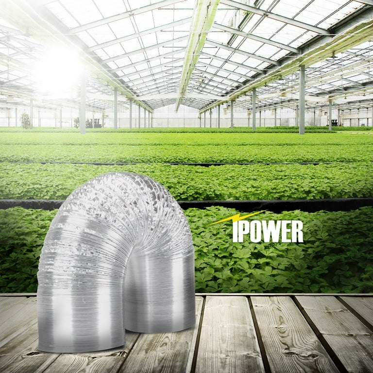 iPower 10 inch 25 Feet Non-Insulated Flex Air Aluminum Ducting Dryer Vent  Hose for HVAC Ventilation, 4 Clamps include, Silver, 2-Pack - Walmart.com