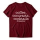 thumbnail image 2 of Gibobby Playera de Manga Corta con Cuello Redondo Camisas Tops redondos Camiseta Túnica Blusa manga impresión Casual Letras Cuello Blusa mujer(Vino,G), 2 of 3
