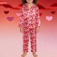 thumbnail image 2 of JIAYUE Girl Kids Pajamas Stylish And Comfortable Colorful Cute Printed Pajama Set Long Sleeve With Elastic Long Pants Sleepwear Outfits For Indoor Soft Loose Fit Loungewear ,7-8 Years, 2 of 4