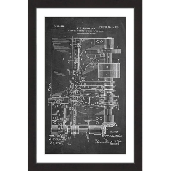 "Paper Clip 1899 Chalk" Framed Painting Print