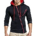 thumbnail image 1 of Men Hoodie Casual Hooded Solid Zip Slim Fit Sweatshirts Pullover Sweater Tops, 1 of 10