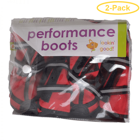 Fashion Pet Performance Waterproof Fleece Dog Boots - Red Medium - 3.75 Paw (Dalmatian, Border Collie) - Pack of 2