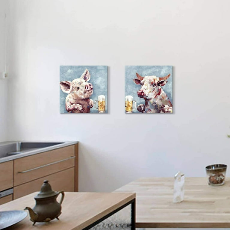 Pig Read Newspaper Painting Funny Animals Canvas Art Decor Sofa – CP Canvas  Painting Online