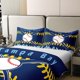 thumbnail image 4 of 100% Algodón Orgánico Funda Nórdica King para Hombres,Juego de Cama para Niños Béisbol, 4 of 7