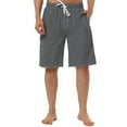 thumbnail image 6 of Unique Bargains Men's Summer Casual Drawstring Elastic Waist Solid Beach Board Shorts Gray 30, 6 of 6