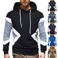 thumbnail image 3 of SAATLERI Mens Hoodie Multicolor Panel Fall Loose Fit Sweatshirt Long Sleeve Fleece Drawstring Fashion Sports Pullover, 3 of 5