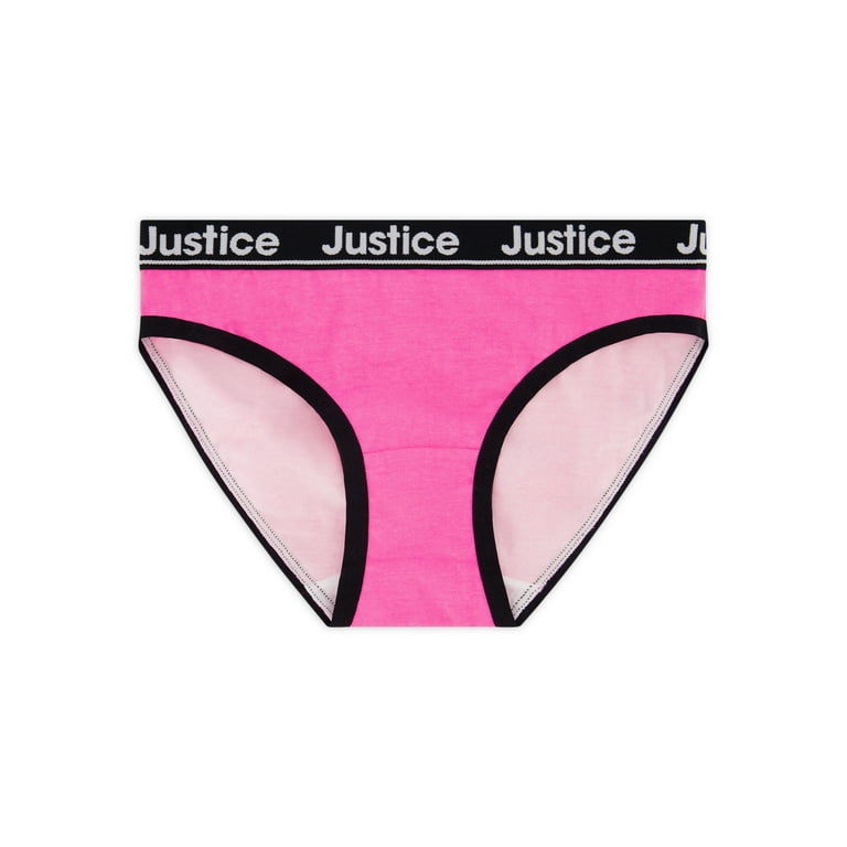 Justice Girls Soft Cotton Bikini Underwear, 6-Pack, Sizes 6-16