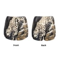 thumbnail image 3 of Susaid Graceful Snow Leopard Print Women's High Waisted Running Shorts Quick Dry Athletic Gym Track Workout Shorts Zip Pocket-Large, 3 of 7