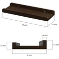 thumbnail image 3 of Floating Shelves Wall Mounted Set of 2, 17 Inch Rustic Wood Wall Shelves for Storage, Bedroom Living Room Bathroom Kitchen Office and More,Dark Walnut, 3 of 15