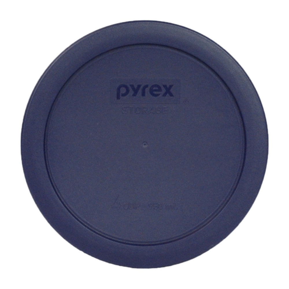 Pyrex 7201-PC Round 4 Cup Storage Lid Cover Blue 2 Pack for Glass Bowl 