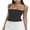 Black, variant on Women Spaghetti Straps Crop Top Fitted Camisole Solid Color Sleeveless Backless Going Out Tops