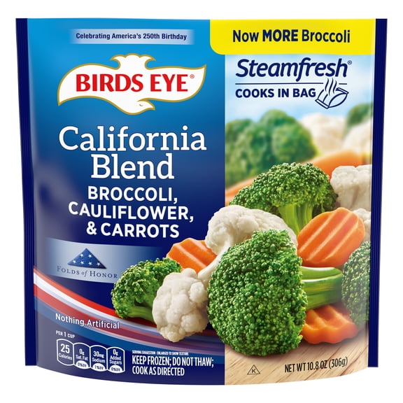 Birds Eye Steamfresh Carrots, Broccoli and Cauliflower, Frozen Vegetables, 10.8 oz. Bag