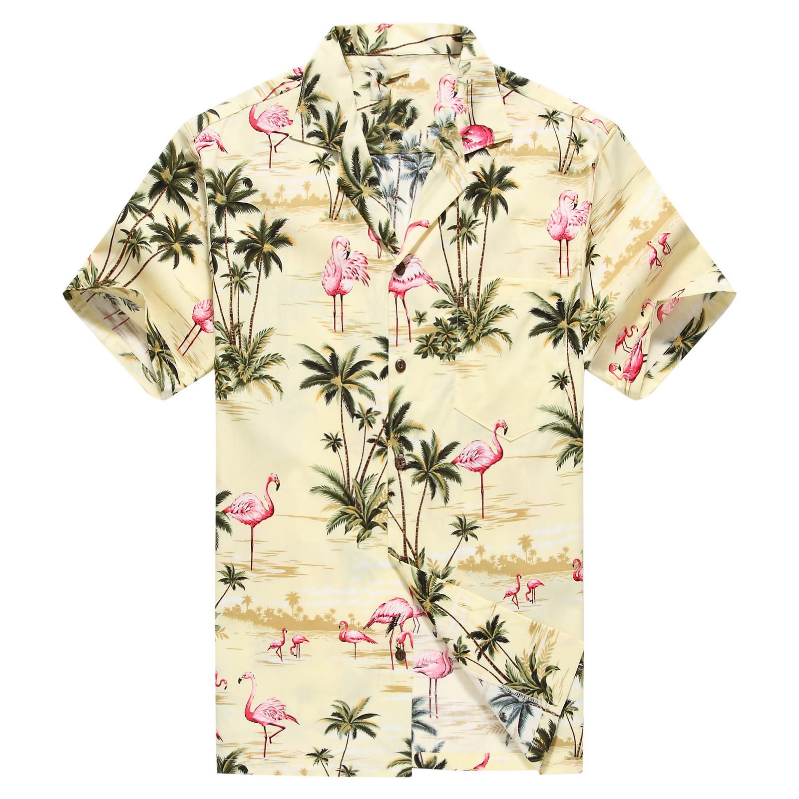 Made in Hawaii Men's Hawaiian Shirt Aloha Shirt Pink Flamingos Allover ...
