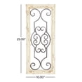 thumbnail image 4 of DecMode White Wood Small Panel Scroll Wall Decor with Black Metal Scrollwork, 4 of 17