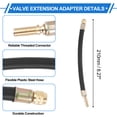 thumbnail image 3 of 1 Set de Extensión de Válvula de Neumático de Cobre de 180 Grados con Extensión de Vástago de Válvula de Neumático Flexible de 210 mm para Coche, Motocicleta, RV, Camión, Bicicleta, 3 of 6