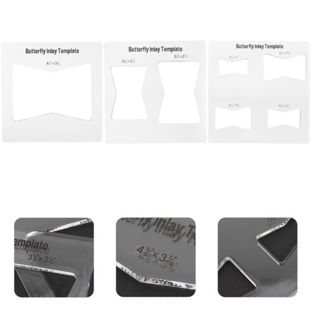 OUNONA 3pcs Router Inlay Templates for Woodworking with Professional Design Transparent Acrylic