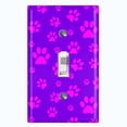 thumbnail image 1 of Metal Light Switch Plate Cover Puppy Dog Paw Prints Neon Purple DOG029, 1 of 13